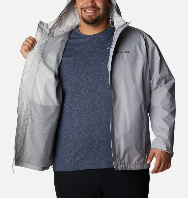 Men's Columbia Watertight II Rain Jackets Light Grey | Plus Size CA-XCLA4